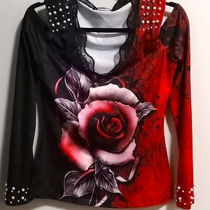 Chicme, size Medium, red rose